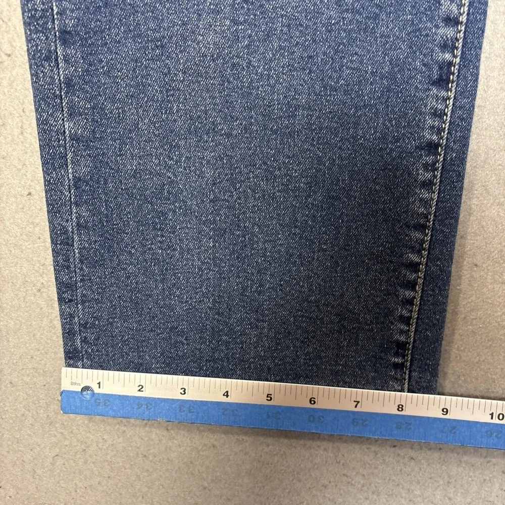True Religion Men Ricky Relaxed Straight Blue Denim Jean Logo Size 36 (38x34)